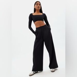 Girlfriend Collective Black Luxe Wide Leg Pants